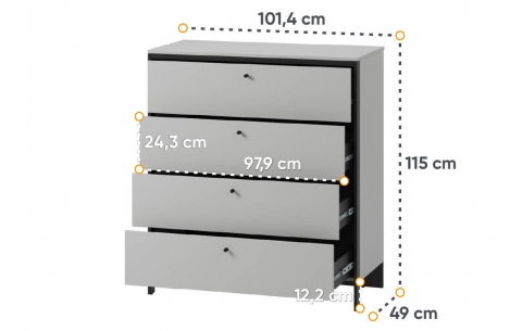 Komoda GRIS 12383