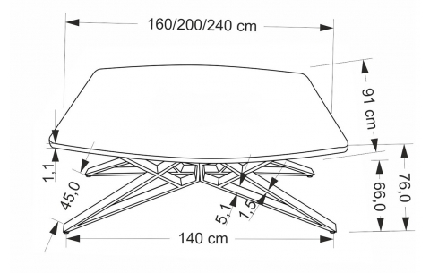 Valgomojo stalas RLF 16108