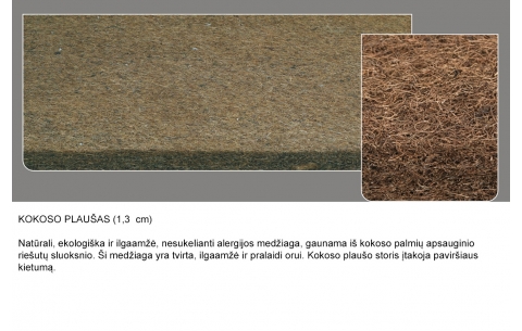 Čiužinys BRIUGE MIX 3 MINKŠTUMO ZONŲ SU KOKOSU